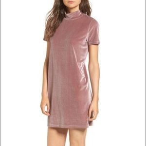 Madewell purple velvet mock neck dress